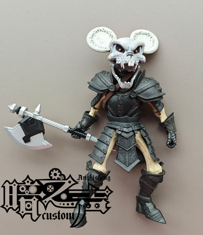 Head Carving -  White mouse skeleton Head