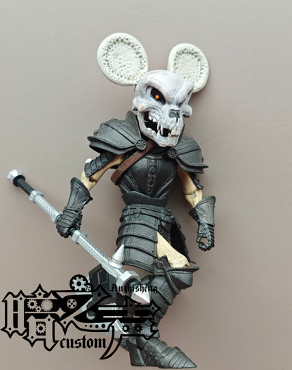 Head Carving -  White mouse skeleton Head