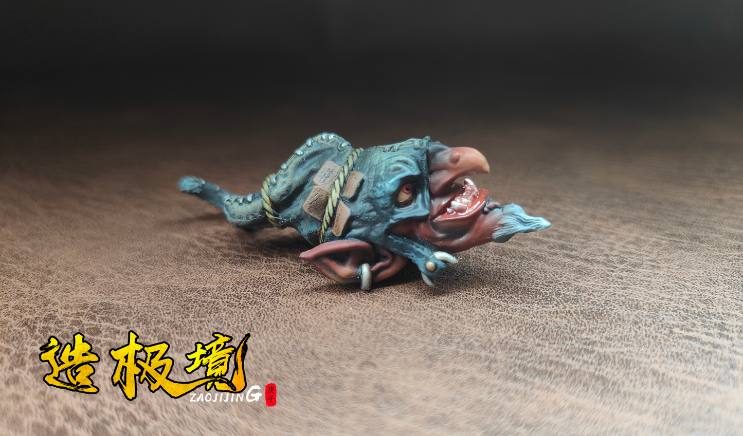 Head Carving - Goblin _ Wizard Entourage _ Fits 7 inches